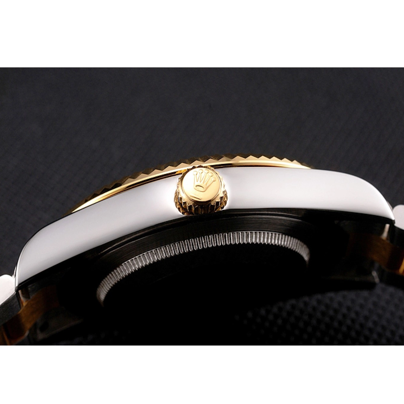 Good copy rolex watches Tone Steel Case Rolex Gold Dial Two Datejust Stainless Bracelet Bezel Swiss Black 0819